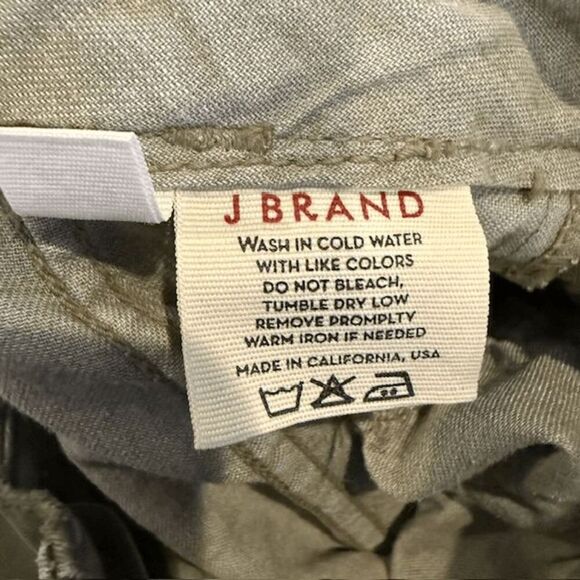 J Brand Women's Olive Green Button Fly Chino Pants Army Green Pockets Size 29 - Picture 8 of 15
